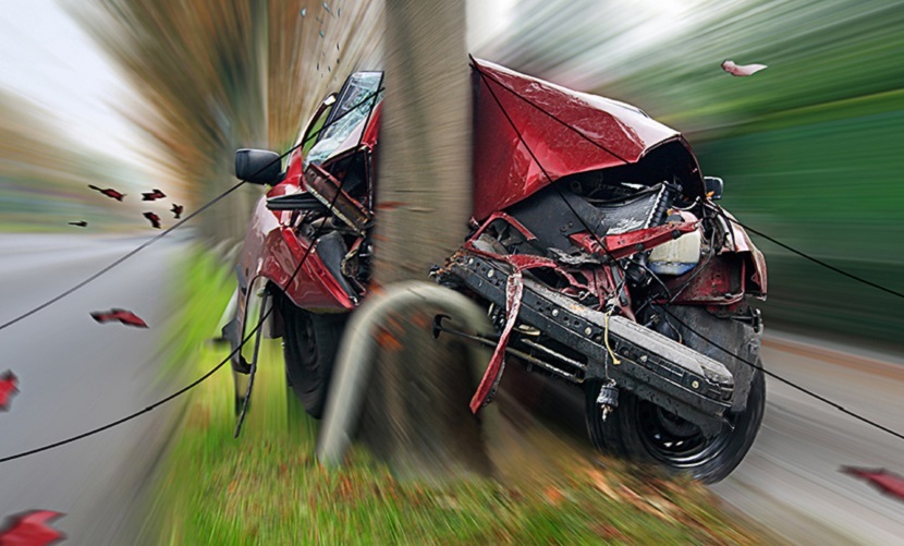 vehicle crashed into hydro pole with downed lines